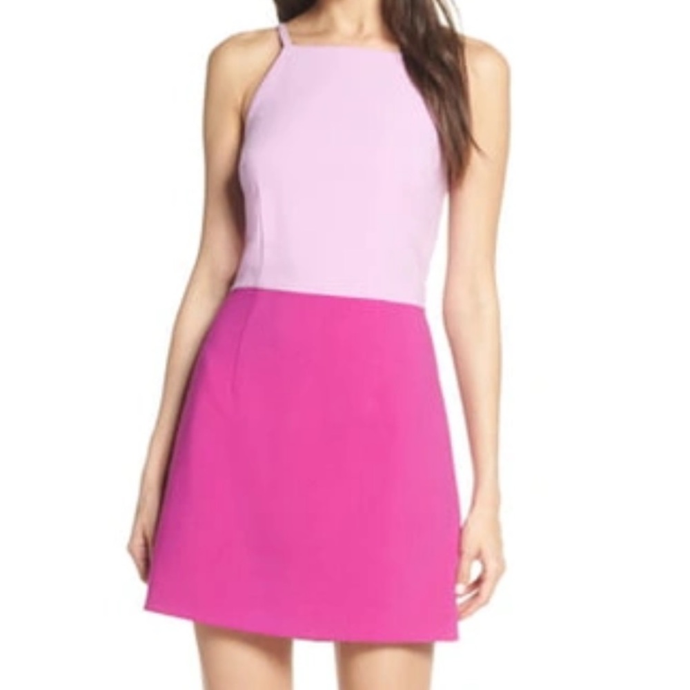 FRENCH CONNECTION | Color Block Mini Dress | Purple | Size Large